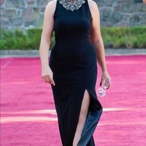 See through sheer back with zipper; worn once friends wedding